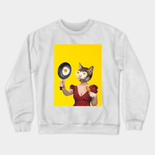 Sunny side up, Cat Lady Eggs Collage Crewneck Sweatshirt